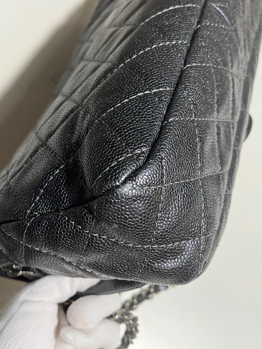 CHANEL Quilted Caviar Leather Jumbo Airplane Double Flap Shoulder Bag - Picture 6 of 16